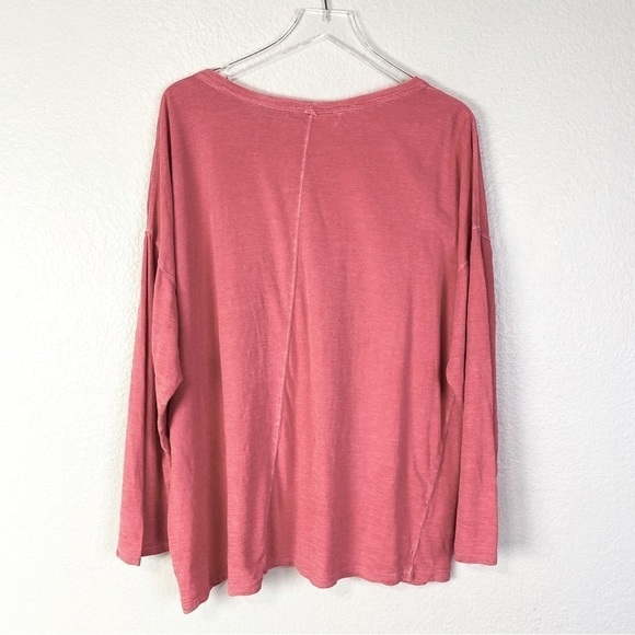 We The Free Linen Blend Long Sleeve Coral Tee Size S - Picture 2 of 6